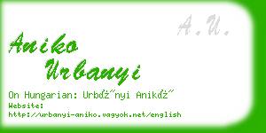 aniko urbanyi business card
